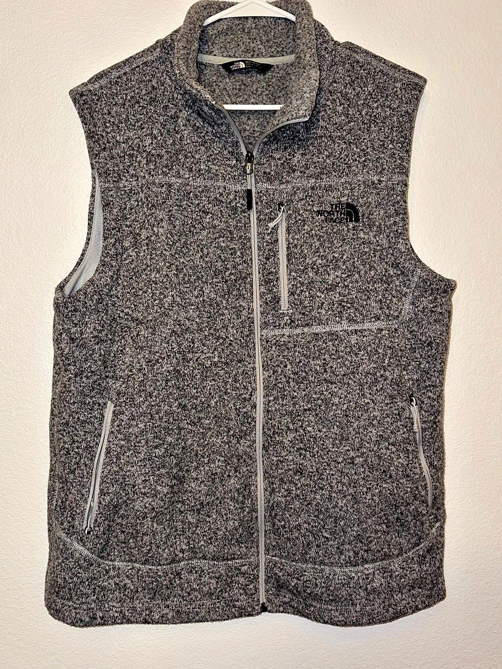 The North Face Gordon Lyons Full Zip Fleece Vest Heather Grey Mens Large